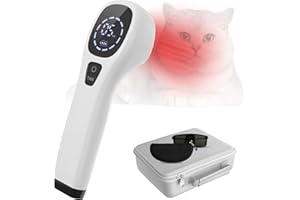 iKeener Dispositivo Terapia Mascotas/Veterinarios,Terapia Láser Aliviar Dolor Articulaciones Musculares,Portátil Terapia Luz Roja,Longitud Onda 650nm,808nm,para Perros,Gatos,Caballos Otros (Plata)