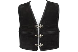 Bad Company Leatherwear „Kai“ Clubweste aus Nubukleder in Schwarz mit Passbeltaschen für Motorradfahrer und Biker