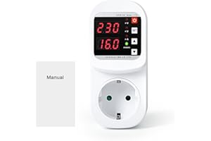Ailao Überspannungsschutz Steckdose LED Einstellbar Überspannungsschutz Steckdosenadapter Blitzschutz Steckdose 230V AC 16A Automatische Abschaltung bei Überspannung und Neustart.