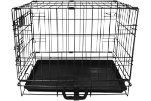 Wowsubli Dog Crate 18 inch, Extra Small Puppy Crate Carrier with Black Metal Folding Door Tray, Dog Cage Training Kennel Small Animal Transport