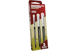 The Army Painter, Set Masterclass Drybrush Set, 3 Pinceles de Secado para Hobby, Pinceles de Pelo de Cabra: Mighty Drybrush 15 mm, Moderate Drybrush 12 mm, Miniature Drybrush 7 mm