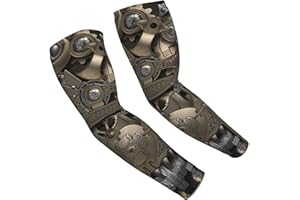JEKYDOSD Steampunk Mechanical Gears Arm Sleeves For Men Women Sun Protection Arm Sleeves Cover Compression Cooling Sleeves