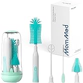 MOMMED Elektrisches Baby Flaschenbürsten Set, 360° drehbare Elektrische Flaschenbürste, Flaschenbürste Baby inklusive Silikon