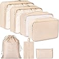House of Quirk Polyester 7 Set Packing Cubes Luggage Packing Organizers For Travel Accessories (Beige), 12 Cm,27.99Cm