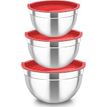 Set 7 Ciotole In Acciaio Inox TEAMFAR | Con Coperchio E Fondo Antiscivolo | Impilabili, Lavabili In Lavastoviglie