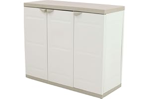 Plastiken (HLKRQ) Titanium Armarios, Beige, 105 (largo horizontal), 44 (ancho), 88 (alto) cm