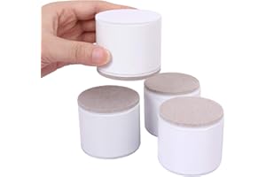 AIRUJIA 5 cm Möbelerhöhung aus Karbonstahl, Durchmesser 6 cm, Selbstklebend, Robuste Möbelerhöhung, Fügt 5 cm Höhe zu Betten Sofas und Schränken Hinzu, Runden Weiß