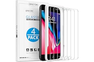 OMOTON folia ochronna do iPhone 8 Plus / iPhone 7 Plus, iPhone 8 Plus, Ze szkła pancernego, Twardość 9H, Odporna na zarysowania i tłuszcz, Bez pęcherzyków powietrza, 2,5D