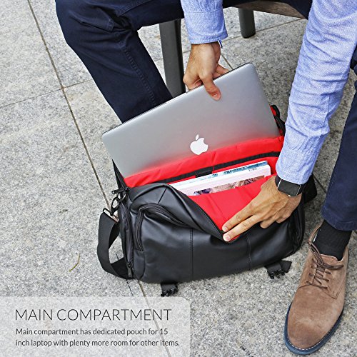 Laptoptasche  Snugg - Schwarze Notebooktasche - Umh  ngetasche f  r Laptops mit einer Bildschirmdiagonale von bis zu 15 6 Zoll