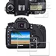iDaPro Screen Protector for Canon EOS 5D Mark IV 4 / 5D Mark III 3+ PET Top Screen Protector [2+2 Pack], Tempered Glass Easy Installation