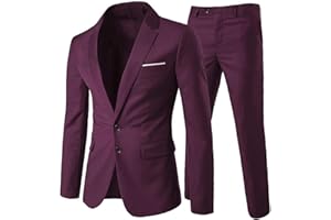 Allthemen Abito da Uomo 2 Pezzi Completo da Sposa Slim Fit a Due Bottoni Abiti da Lavoro Blazer Giacche Casual Pantaloni