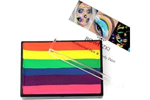 Bowitzki 50 g Water Activated Eyeliner Retro Graphic Hydra Eye Liner Makeup UV Glow Fluorescent Cake Aqua Colour Split Cakes Neon Rainbow Face Paints Body Painting for Halloween Christmas