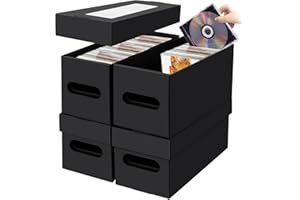AOBOPLE 4 PCS Scatola Porta per CD con Finestra Trasparente,Porta CD a Colonna Contiene 660 Dischi in Custodie per CD/240 CD in Custodie Sottili/120 CD in portagioie