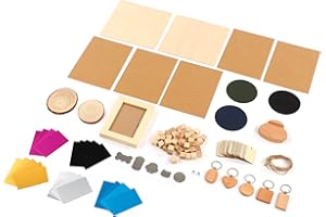 Material Kit 11 Arten Material, Produkte der additiven Fertigung Zubehör für 3D-Drucker Edelstahl Kiefernholz DIY Herstellung CNC Graveur Lasergravur Material Set für DIY Holzarbeiten