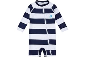 1STRUNANDUP Costume da Bagno per Bambino/Ragazza con Protezione Solare UPF 50+ Costume da Sole a Manica Lunga con Cerniera Completa per Neonato (3-36 Mesi)