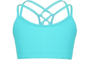 inhzoy Chaleco Deportivo para Niña Chica Sujetador Deportivo Top de Danza Ballet Correas Cruzadas Ropa Interior Deporte Yoga Gimnasia Running Fitness