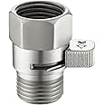 Shower Flow Control Valve, Suyar Brass Water Volume Adjust Valve, Shower Head Shut Off Valve, Water Pressure Regulator for Handheld Shower Brushed Nickel