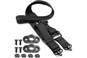 FCHMY Lseqow 2-Punkt-Sling-Schnellverstellung, QD-Gewehrriemen, mit QD-Sling-Drehgelenk, für Mlok-Schienen-Druckknopf, Schnellverschluss-Sling-Aufsatz, 120 * 3,2 cm