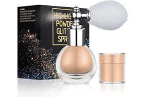 ALIIP Glitzer Spray, Glitzerspray für Haare und Kleidung Make Up Glitzer, Face Body Glitter für Halloween Karnevals Party, Glow Face Körper Sparkle Powder,010