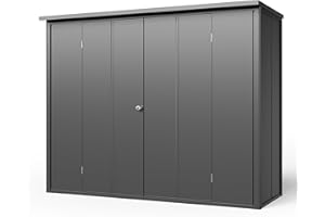 GFP Primeyard Armadio da esterno in metallo 228x84x181 cm Casetta da giardino ntracite pavimento incluso