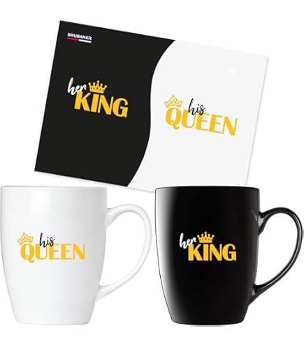 FunX Kussende mokken, set van 2 - koffiemokjes cadeau voor mannen en vrouwen voor bruiloft, verjaardag of Valentijnsdag - mokkenset in geschenkdoos Rood/ Wit FunX Kussende mokken, set van 2 - koffiemokjes cadeau voor mannen en vrouwen voor bruiloft, verjaardag of Valentijnsdag - mokkenset in geschenkdoos Rood/ Wit