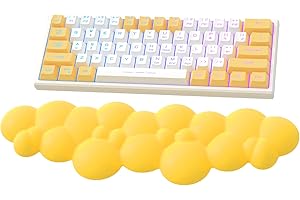 Attack Shark Gelb Cloud Weiche, Bequeme Tastatur-Handballenauflage, Rutschfeste, Ergonomische Handgelenkstütze, Schreibtisch-Handauflage für Mechanische TKL-Tastatur/Gaming-Tastatur in Voller Größe