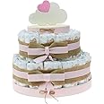 Torta Pannolini Bambina Idea Regalo - Baby Shower O Nascita, Con Nuvoletta E Fiocchi - Foto 10