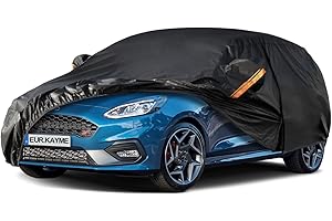 Telo Copriauto, Kayme Copertura per Auto Impermeabile Anti UV Anti Vento Antipolvere con Cerniera Compatibile Con Fiat 500, Fiesta, Ypsilon, Corsa, Clio, Adatto per Auto a 2 Volumi (fino a 415cm) 2M