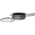 Ninja C53300 Foodi NeverStick Premium 3-Piece Cookware Set with Glass Lid, Anti-Scratch Nest System, Hard-Anodized, Nonstick, Durable & Oven Safe to 500°F, Slate Grey
