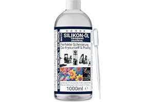 1 000 ml silikonolja – rent 100 % – för löpband – smörjmedel för löpband, crosstrainer, spinningscykel och träningsutrustning – smörjolja 200 cst med precisionspipett