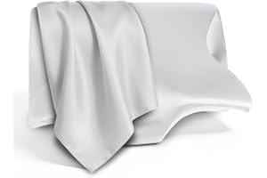 HOMCA Satin Örngott för Memoryskumkudde 60 x 40 cm, Liknande som Siden, Slät och Mjuk