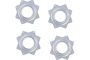 FAYEMINT 4 Pièces Plaque Pivotante, 360 Degrés Plateau, Entièrement Galvanisé, Roulements à Billes Porteurs, Forte Flexibilité, pour Présentoirs, Armoires à Chaussures Rotatives, Sièges Auto Etc(Argent)