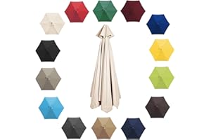 CMJYMX 2m 2.7m 3m Umbrella Replacement Parasol Canopy, Garden Parasol Canopy Cover For Patio Sun Umbrella, 6 Arms/8 Arms Replacement Parasol Cover, Market Table Umbrella Replacement Top (Color : Off-white,
