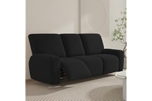 FANSU Recliner Chair Covers 3 Seater for Armchairs with Pockets, Stretch Recliner Slipcover for Electric Chair, Sofa Covers Furniture Protector for Living Room (3 Seater,black)