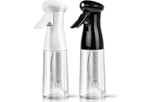 EOPUOZS Ultrafeine Sprühflasche, 2 Stuck Tropfsichere Spray Bottle, Extrafeiner Zerstäuber, 200ml Wassersprühflasche für Haare, Pflanzen & Reinigung, schwarz und weiß