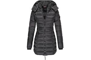 Kittoy Damen Jacke Steppjacke Übergangsjacke mit Kapuze Mantel Daunenjacke Winterjacke Warme Jacke Lang Warm Steppmantel Outdoorjacke Outdoor Leichte Daunenjacke Softshelljacke mit Taschen