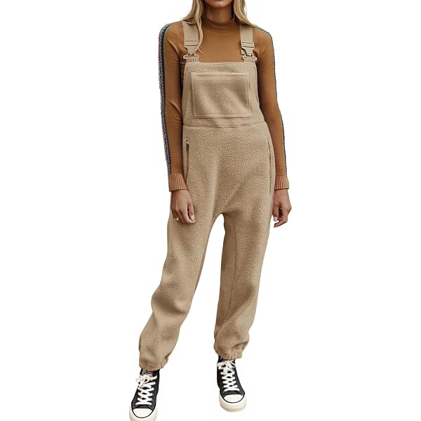 CMTOP Salopette Femme Chaud Hiver Polaire Thermique Pantalon Sans Manche Ample Décontracté Salopette de Travail Automne Bretelles Stretch Réglables Pants avec Poches (Kaki, L CMTOP Salopette Femme Chaud Hiver Polaire Thermique Pantalon Sans Manche Ample Décontracté Salopette de Travail Automne Bretelles Stretch Réglables Pants avec Poches (Kaki, L