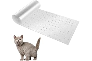 BEENLE-ICEY Carpet Cat Scratch Protector with Nail Bottom Non-slip Cat Scratching Deterrent Transparent Anti Dog Scratch Pad Reusable Door Guard for Door Hallway(31 * 250CM)