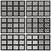 Ejiubas Geometry & Complex Pattern Nail Stencil Vinyl Nail Polish Sticker Easy Nail Art Set - Pack of 12 Sheets with 24 Designs
