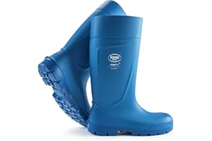 BEKINA Botas de Seguridad con Puntera de Acero para la Industria alimentaria, fáciles de Limpiar y desinfectar, Incl. Suela incrustada para pies Secos, Gran Comodidad de Uso, Azul, EU 40