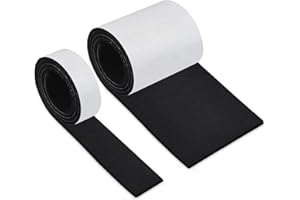 Patin Feutre Feutrine Autocollante pour Meuble, Patins Chaises Antiderapant Feutre 2 Rouleaux（100*10cm+100*2cm）Découpe Libre de Toute Taille Feutrine Adhesive Noire Protection Pied de Table Chaise