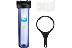 Geekpure 20 Inch Whole House Clear Water Filter Housing -Fit 4.5 x 20 Inch Filters -3/4" BSP Port