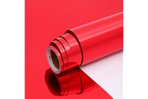 ZJHIOME Red Metallic Wrapping Paper Roll 43cm*10m Solid Color Foil Gift Wrapping Paper Perfect for Wedding Birthday Valentine's Day Christmas Baby Shower Festive Decoration
