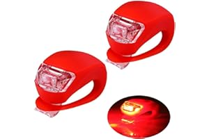 JIEYUCHU Kinderwagen licht Silikon 2 Stück, Mehrzweck LED Kinderwagen Licht, wasserdichte (2 Rot)