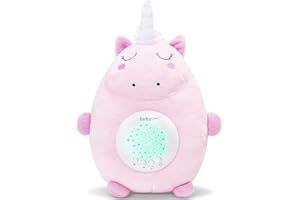 BUBZI CO Sensor Activado por el llanto del Bebé Peluche para Bebé Unicornio Máquina de Ruido Blanco Luz quitamiedos Infantil Regalo para Bebé Niña Calmante del Sueño Regalo para Recién Nacido
