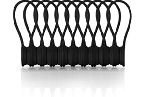 10 Pieces Magnetic Cable Ties, Xrkuu Black Reusable Cable Organisers Silicone Magnetic Cable Clips Cord Organiser Cable Straps for Organizing and Bundling Wires, Earphone Cable, Cords, Charger