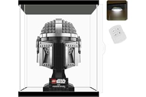 Nonemey Vitrine pour Collection et Salon en Acrylique avec LED Télécommandée – Boîte Vitrine Anti-Poussière pour Lego 76191 76223 Figurines,Modèles(Noir, 20x20x25 cm)
