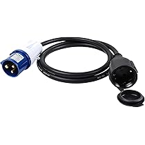 KALLE El Cable CEE-prórroga 400V / 16A, H07RN-F 5G De 2,5, Negro