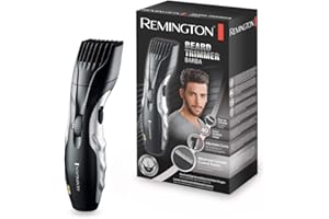 Remington Recortadora de Barba Ceramic Beard, Barbero con Cable e Inalámbrico, Cuchillas Cerámica, 9 Ajustes de Longitud, Rueda Zoom Ajuste de Longitud, 40 min Autonomía, Indicador Carga, MB320C