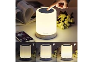 Homecube Bedside Lamp with Bluetooth Speaker, Smart Portable Touch Lamp Mood Night Light, Christmas Valentine Birthday Gifts for Women Men Teenage Girls Boys Kids (White)